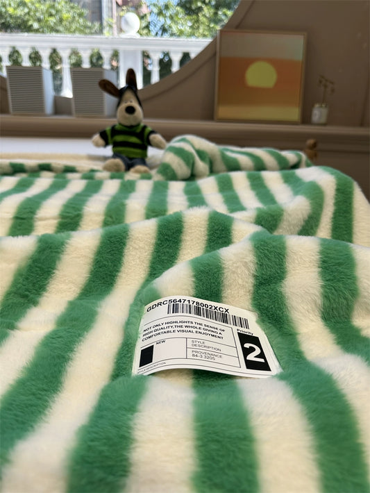 green striped blanket