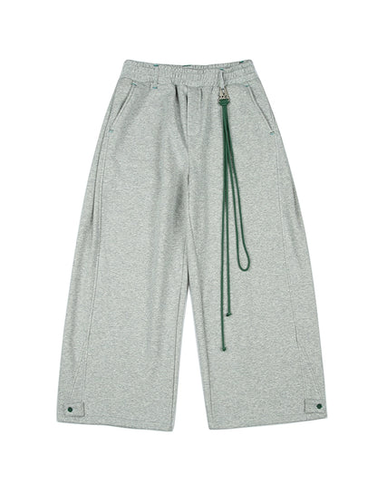 splicing padded knitted sweat pants
