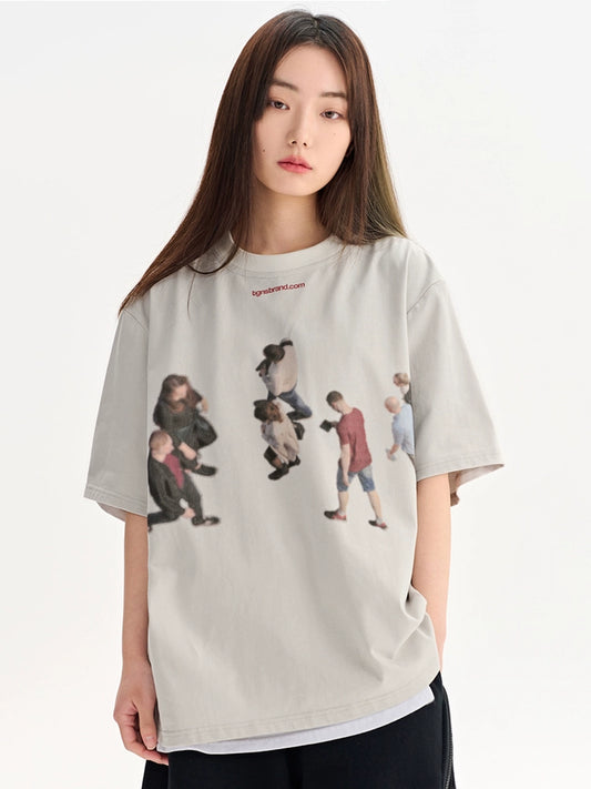 cotton half-sleeve T-shirt